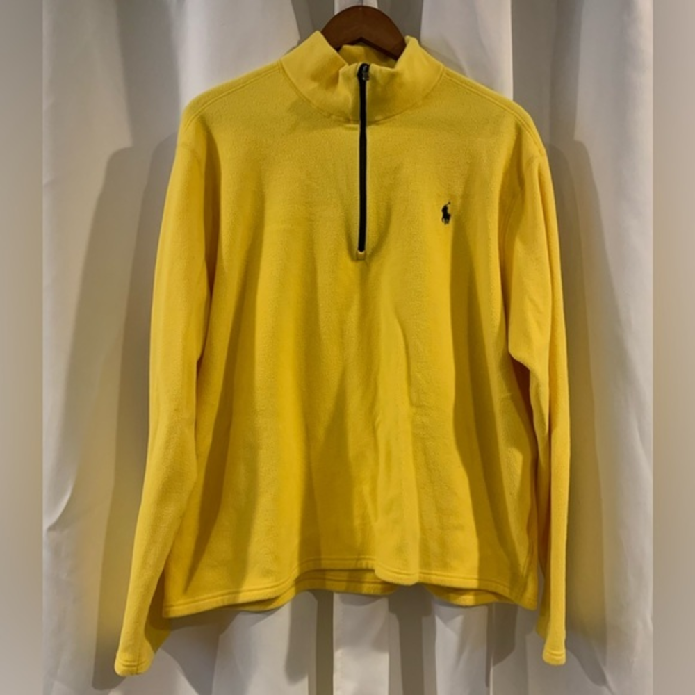 Polo Ralph Lauren Men's Yellow 1/2 Zip Fleece‎ Pullover Sweater Size XXL